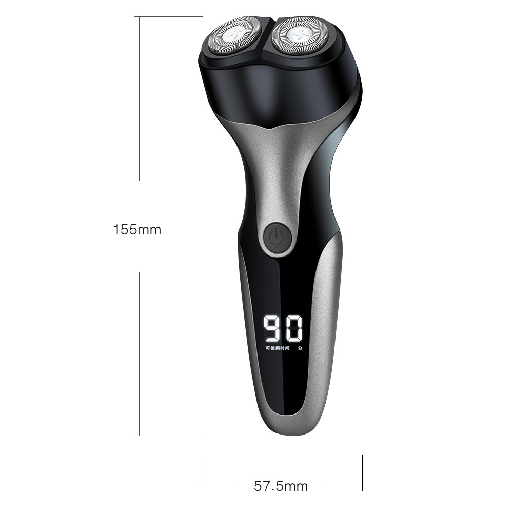 Máy cạo râu Feihong lưỡi kép pin sạc công suất 2W chống nước IPX7, màn hình hiển thị mức pin, êm ái không làm tổn hại da