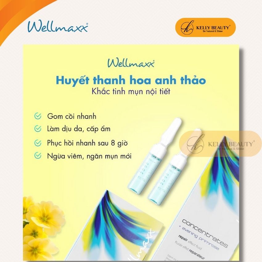 Huyết Thanh Hoa Anh Thảo WELLMAXX - Giảm Sưng Viêm, Ngừa Mụn; Kiềm Dầu, Mờ Thâm Mụn, Sáng Da