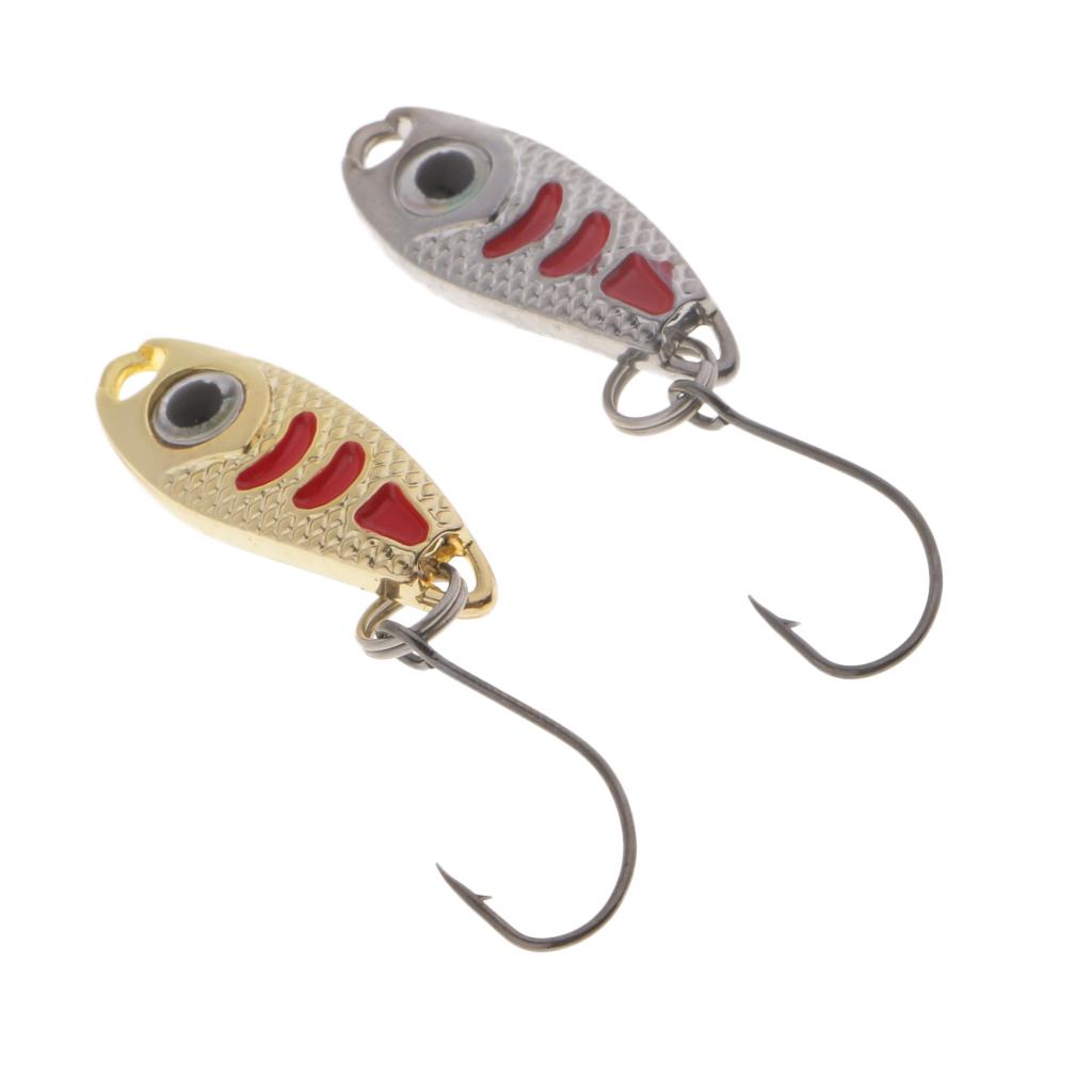 2Pcs Metal Spoons Fishing Lures Hard Sequins Baits with Single Hook