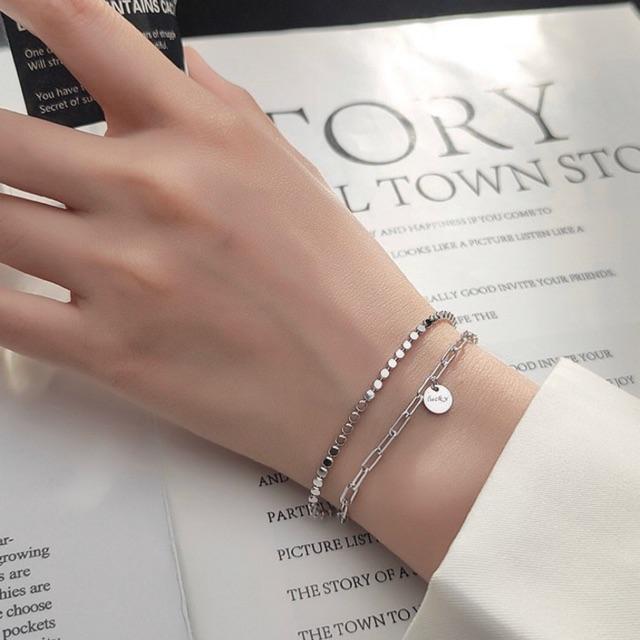Lắc tay Dottie dây đôi treo tag Lucky