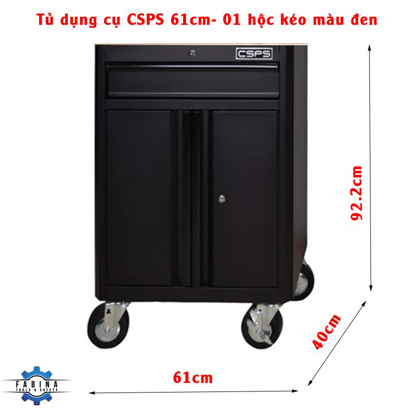 Tủ dụng cụ CSPS 61cm- 01 hộc kéo màu đen