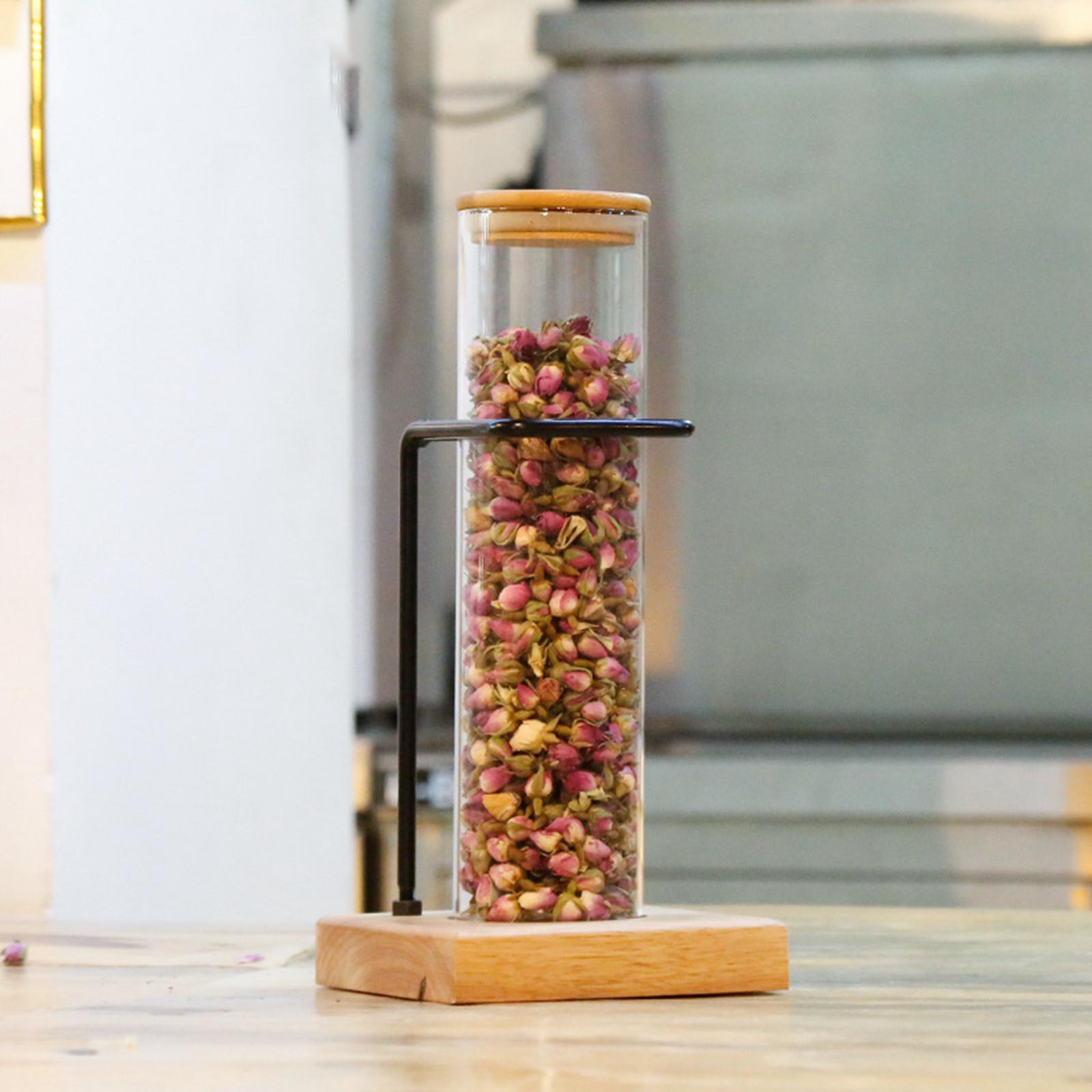 Household Tea Display Rack Glass Bottle Spice Rack for Tea