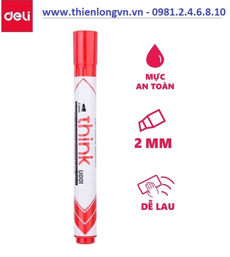 Bút viết bảng Deli - EU 00140 mực đỏ