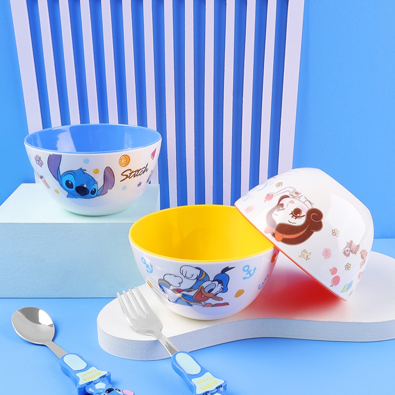 Chén tô tròn ăn dặm Disney nhựa melamine mới 2022 hình Elsa Frozen màu xanh cho bé