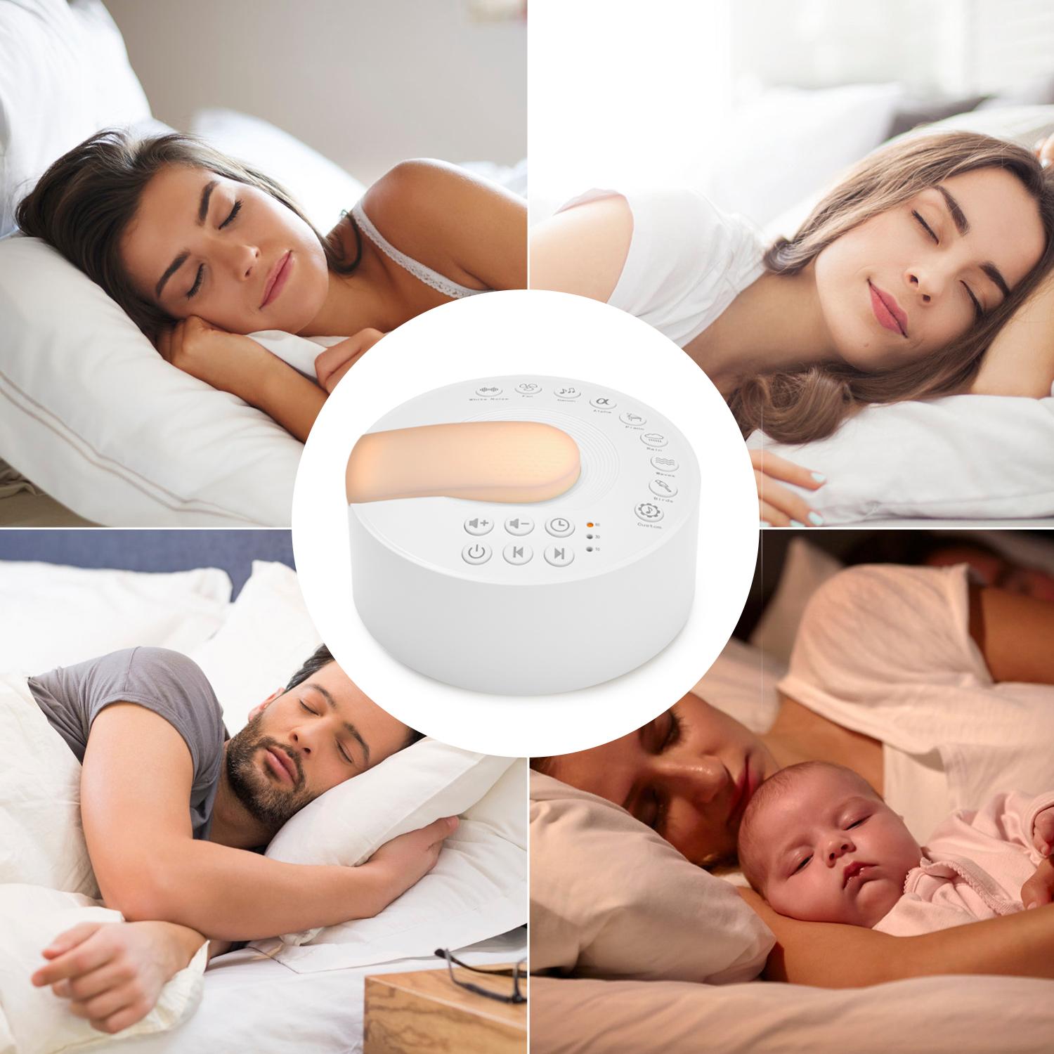 Máy tạo tiếng ồn trắng Type-c Hẹn giờ tắt máy có thể sạc lại Máy tạo âm thanh khi ngủ Thư giãn cho bé Người lớn Đi công sở Màu sắc: Trắng
