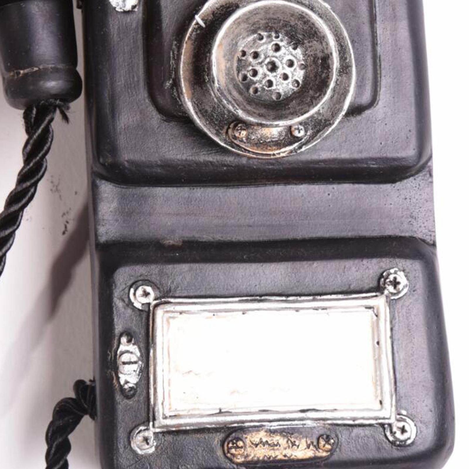 Retro Telephone Wall Art Sculpture Artwork Corded Phones Antique Rotary Dial Telephone for Window Display Hotel Shop Gifts Decors