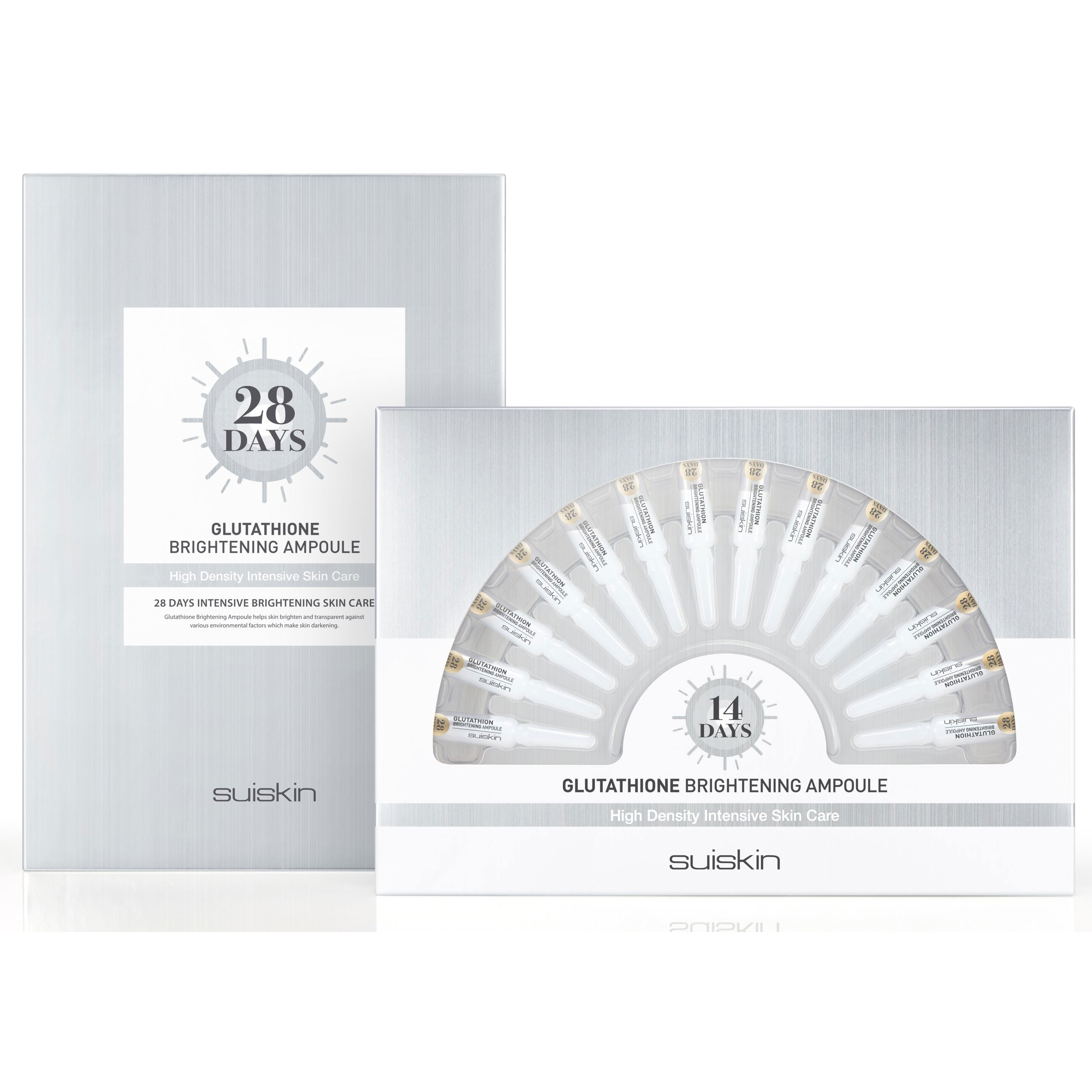 Set 28 ống Tinh chất dưỡng trắng da mờ thâm nám Suiskin Glutathione Brightening Ampoule 1.5ml x28