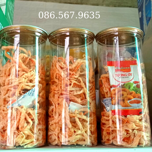 Mực Sợi Sấy Khô Hấp Nước Dừa Ngọt Ngọt Dai Dai Tặng Kèm Tương Ớt Siêu Ngon