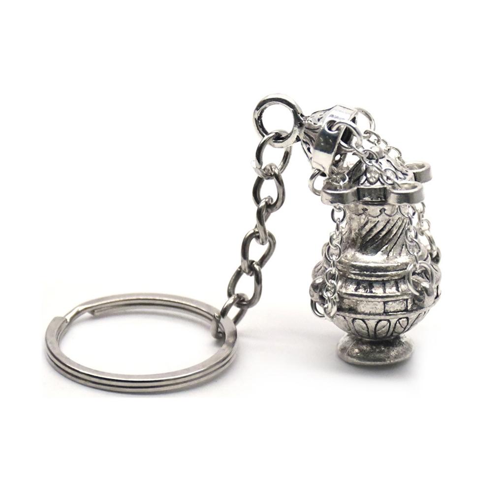 Incense Burner Keychain Christian Gifts Key Holder Key Chains Keyring Bag Charms Car Hanging Pendant