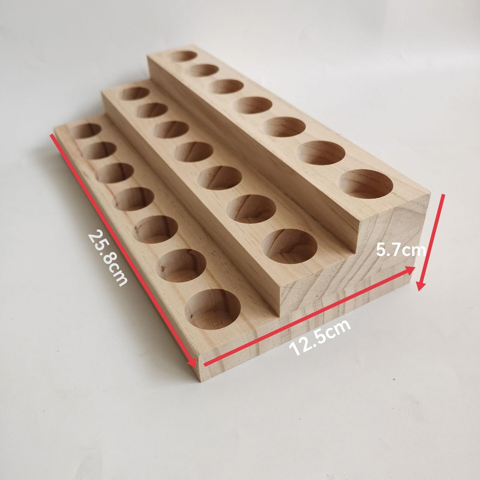 21 Slots Wooden Essential Oil Storage Rack 3 Tier Tray Case Container Display Holder for 10ml Bottles Nail Tabletop Cosmetics Store