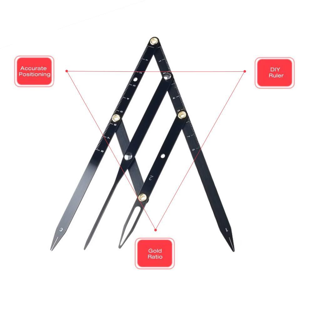 Hình xăm Lông mày Thước, thước kẻ lông mày với tỷ lệ vàng bằng thép không gỉ phanh caliper thiết kế lông mày công cụ đo lường cô dâu mắt bán