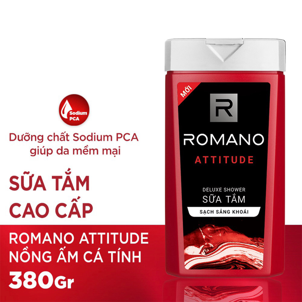 Combo Dầu gội và Sữa tắm cao cấp Romano Attitude 380g/chai