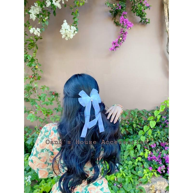 Kẹp nơ voan nhũ
