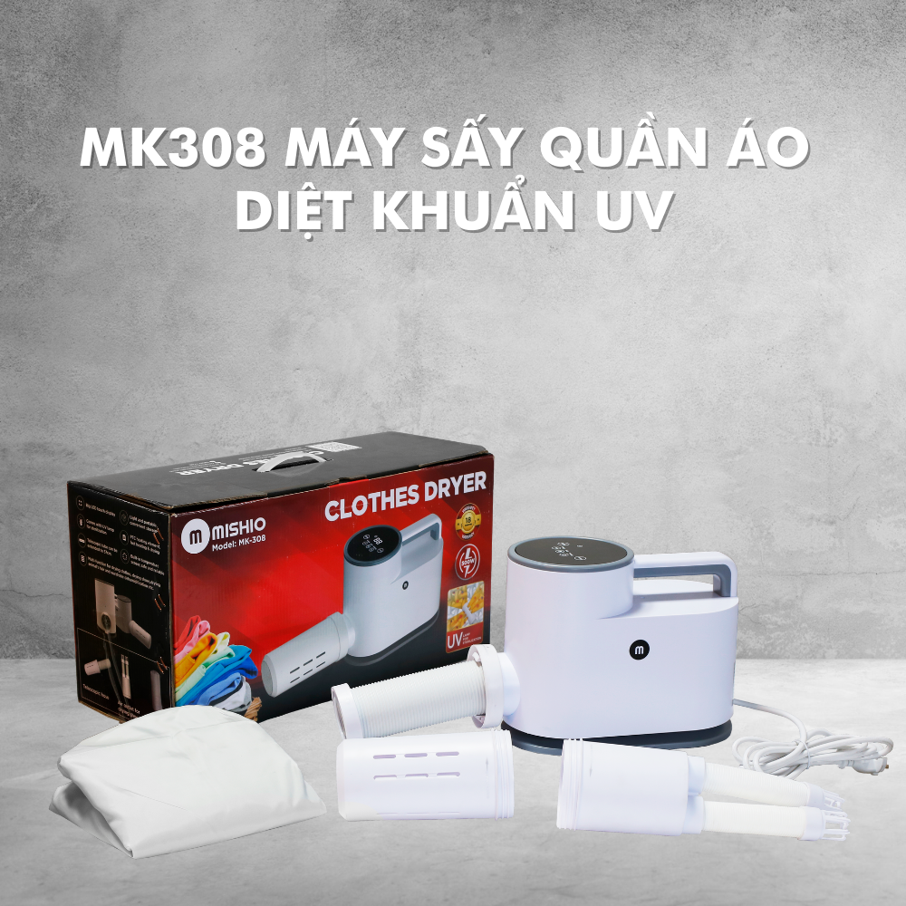 Máy Sấy Mishio MK308 tia UV Diệt Khuẩn Sấy Quần Áo, Sưởi ấm Chăn Nệm, Sấy Giày