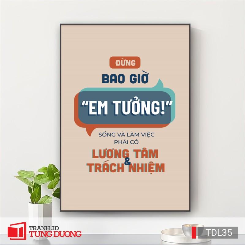 Tranh treo tường động lực văn phòng câu nói slogan truyền cảm hứng, tranh canvas trang trí DL23