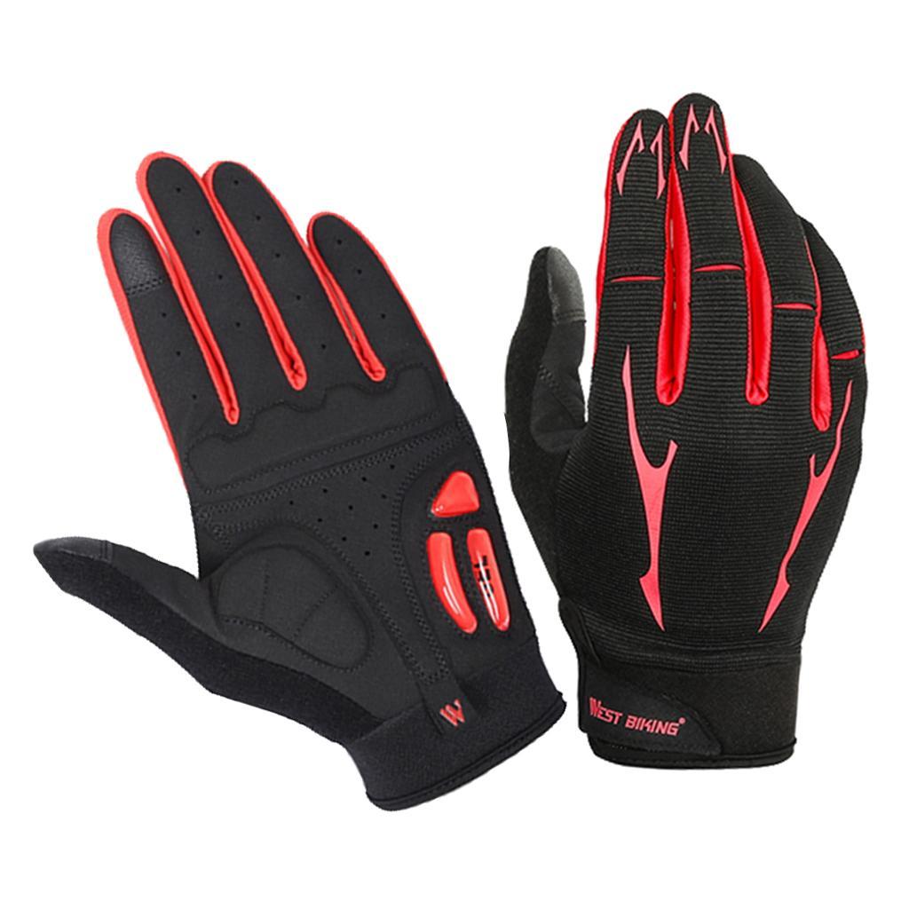 Cycling Gloves, Mountain Bike Gloves Full Finger Gel Pad Anti-Slip Breathable Bicycle Mittens Sports Accessories for Men/Women - Select Colors & Sizes