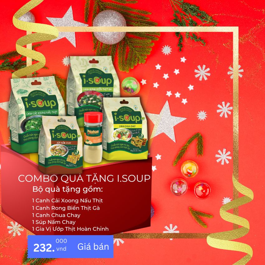 [Combo Quà Tặng I.Soup 232K] 2 I.Soup Chay+ 2 I.Soup Mặn+ 1 Gia Vị Hoàn Chỉnh