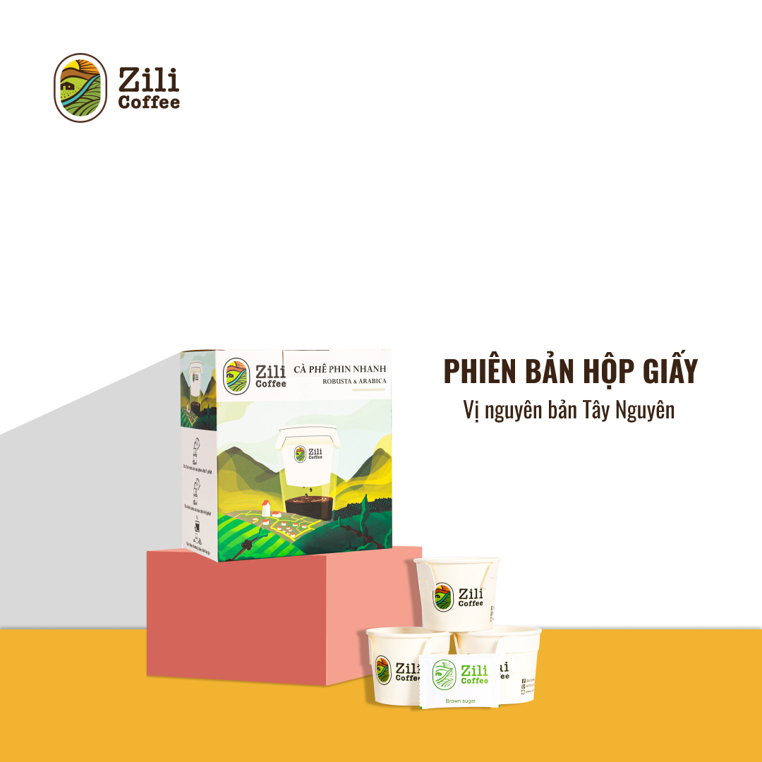 Cà phê rang xay phin giấy tiện lợi Zili 100% nguyên chất
