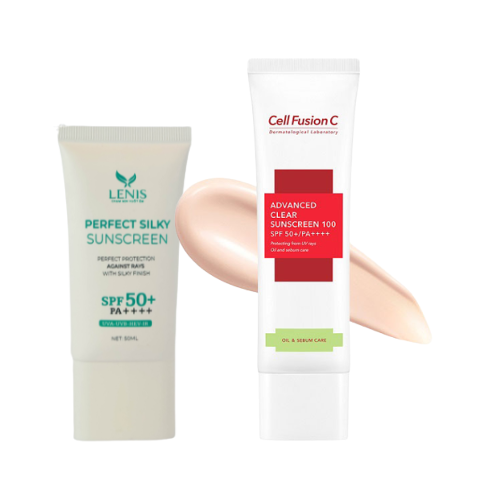 Bộ đôi kem chống nắng Cell Fusion C Advance Clear SPF 50+/PA++++ và Perfect Silky Sunscreen SPF 50+/PA++++