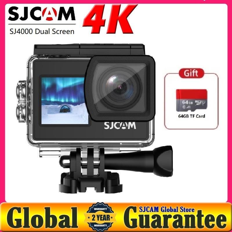 Máy ảnh hành động SJCAM SJ4000 Màn hình kép 4K 30PFS 4X Zoom WiFi Motorcycle Xe đạp Mũ bảo hiểm máy ảnh Sports Video Sports Video DV Máy ảnh DV