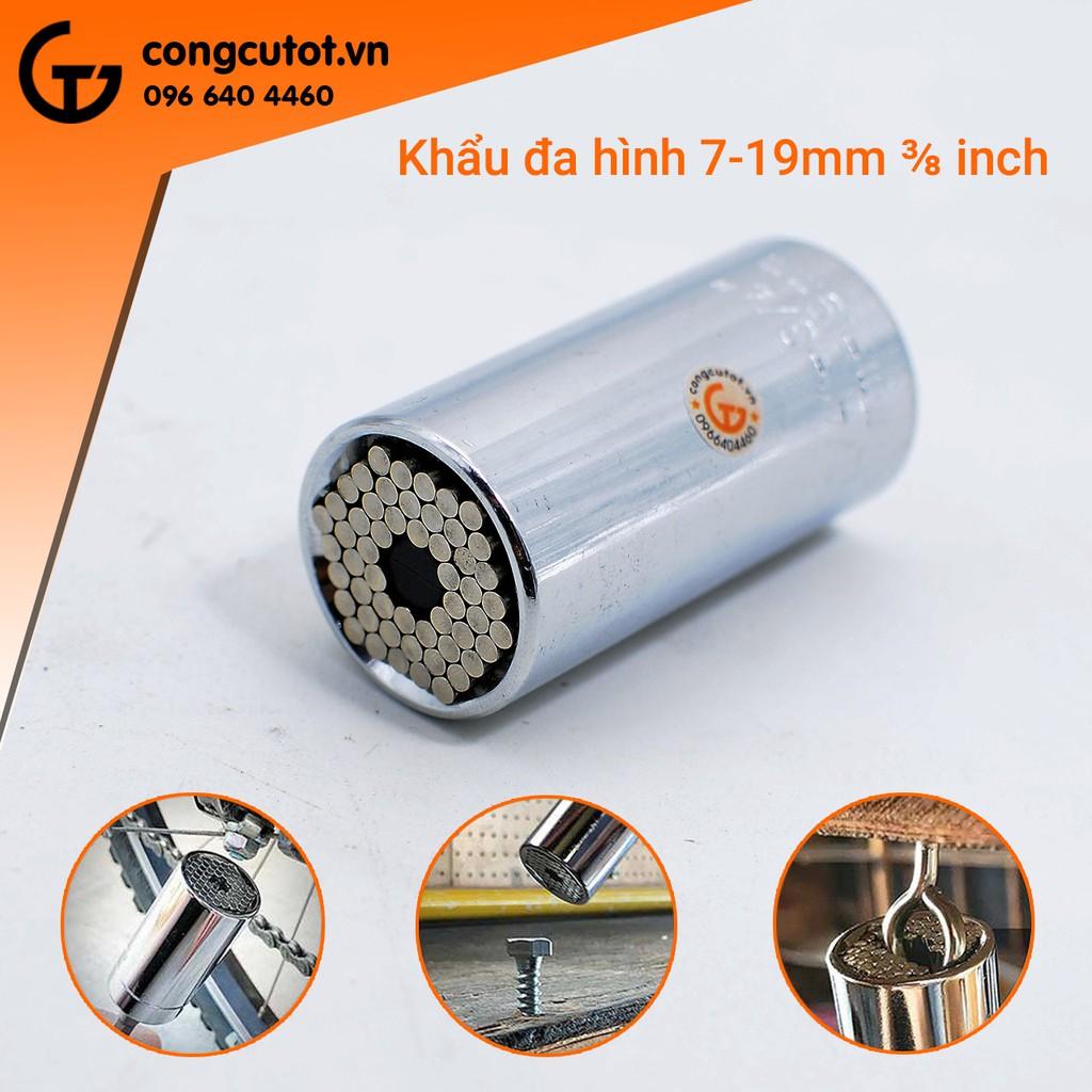 Đầu khẩu đa hình 7-19mm 3/8inch ( Không kèm thanh nối)