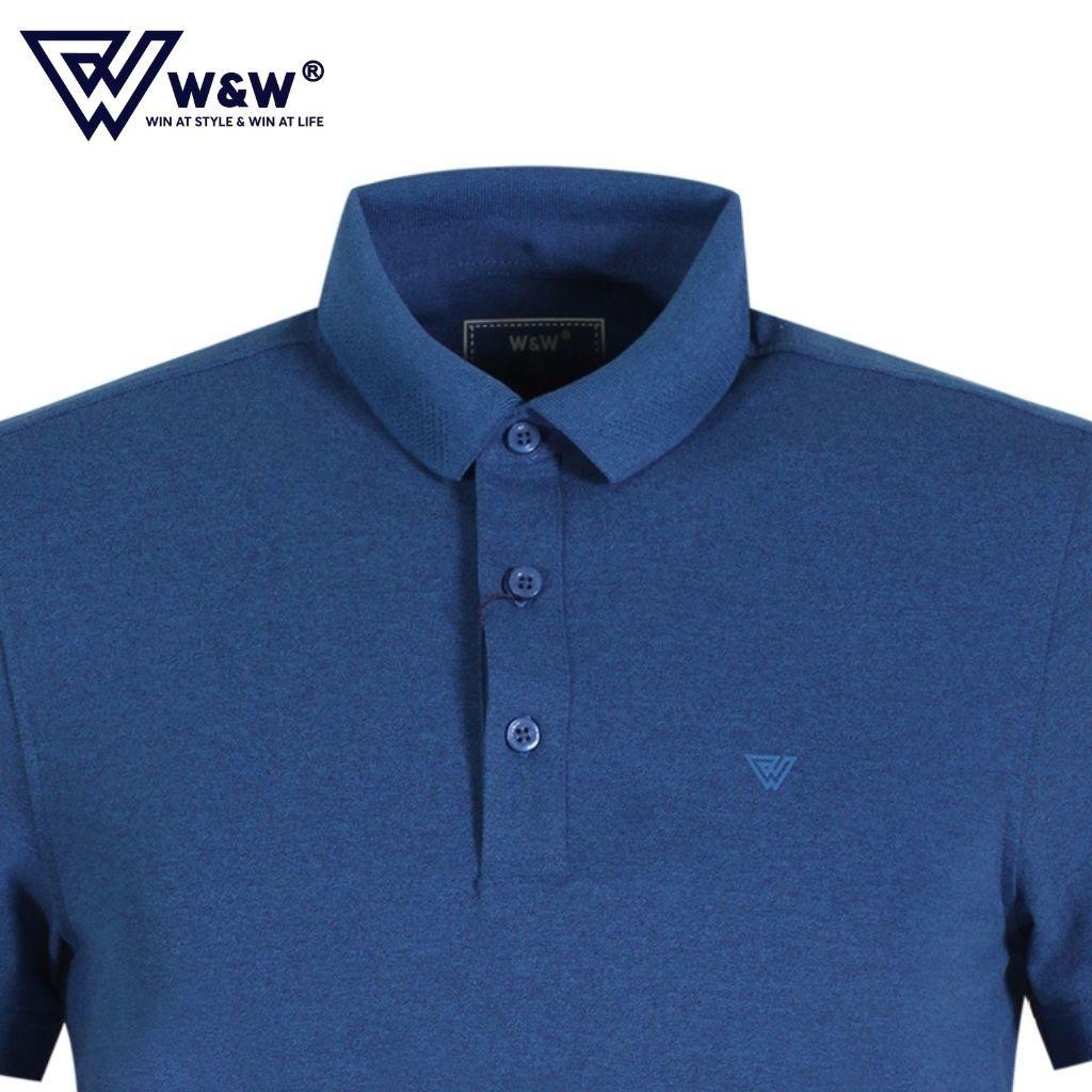 Áo Thun Polo Nam W&amp;W Dáng Regular Fit- Cổ Đức Bẻ Phối Viền Thêu Độc Đáo, Chất Liệu Cotton Thoáng Mát, Bền Màu WPO61R