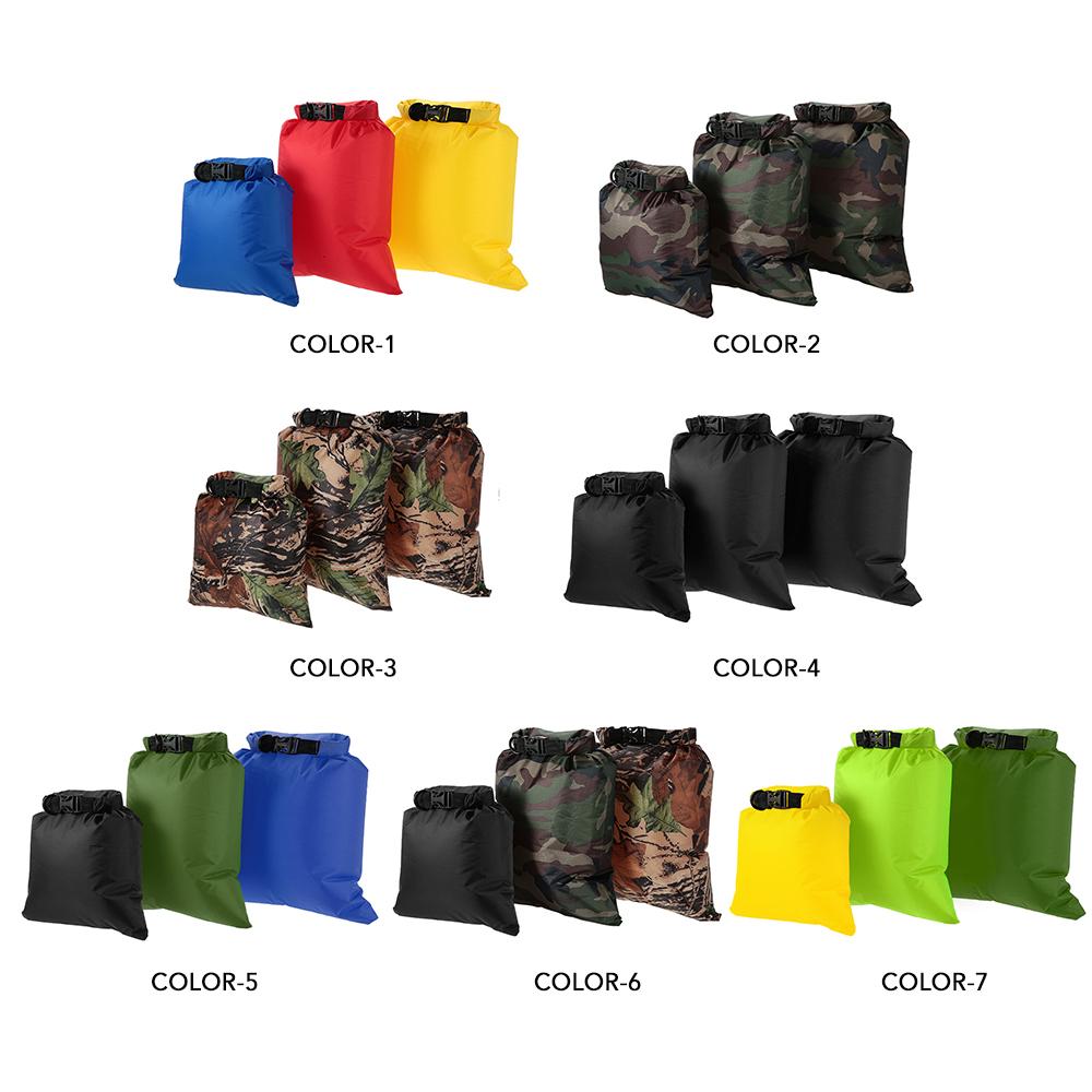 Gói 3 Túi chống nước 3L + 5L + 8L Túi đựng đồ khô siêu nhẹ để cắm trại Đi bộ đường dài