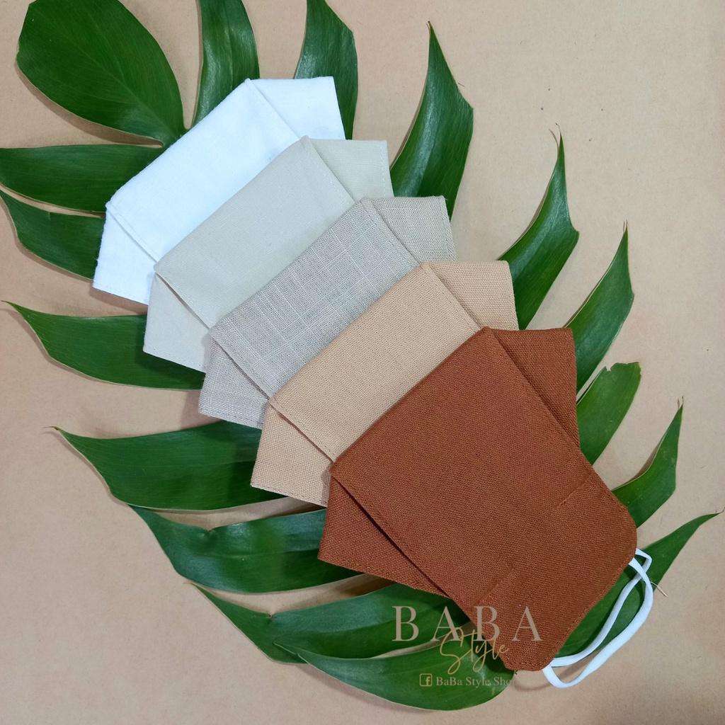 ComBo 5 Khẩu Trang Vải 3D 3Lớp Linen