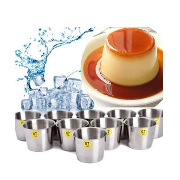 Bộ 10 Ly Đá Khuôn Nướng Bánh Flan Inox Không Gỉ Cao Cấp Hàng VNCLC