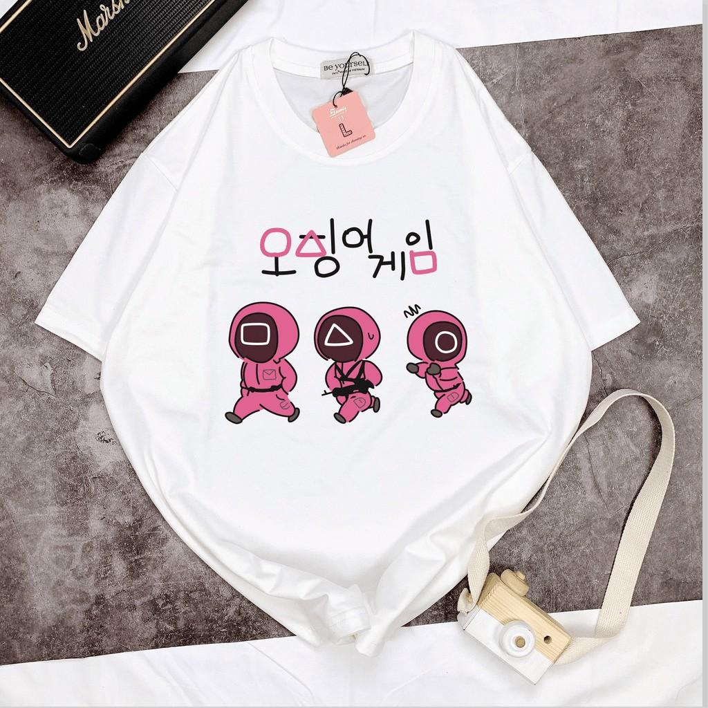 Áo thun SQUID GAME tay ngắn Be Yourself unisex full Size CHIBI CHỮ HÀN TRÒ CHƠI CON MỰC