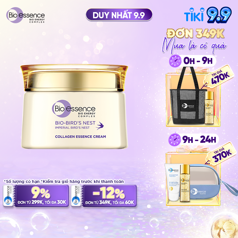 Kem dưỡng da tươi sáng căng mọng Bio-essence Bio-Bird's Nest Collagen Essence Cream 50GR