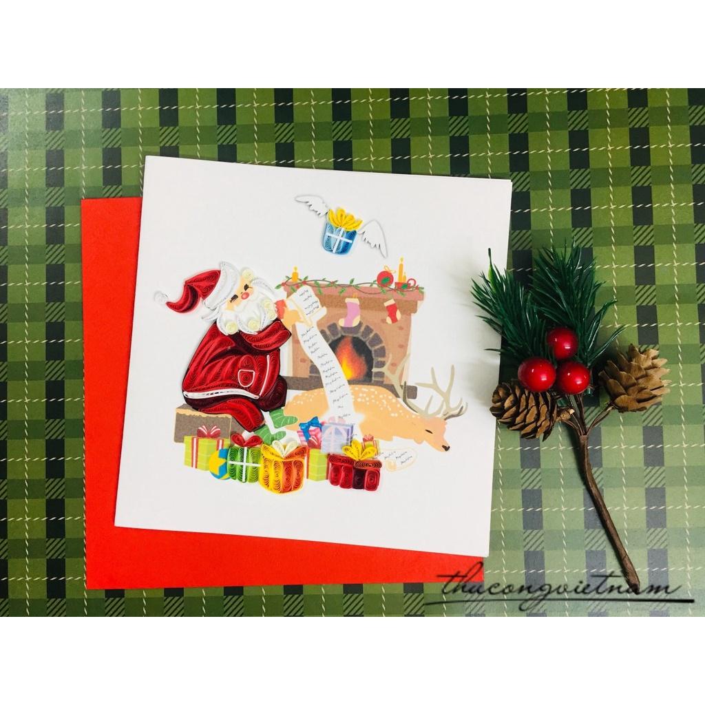 Thiệp Quilling Giáng Sinh 15x15cm