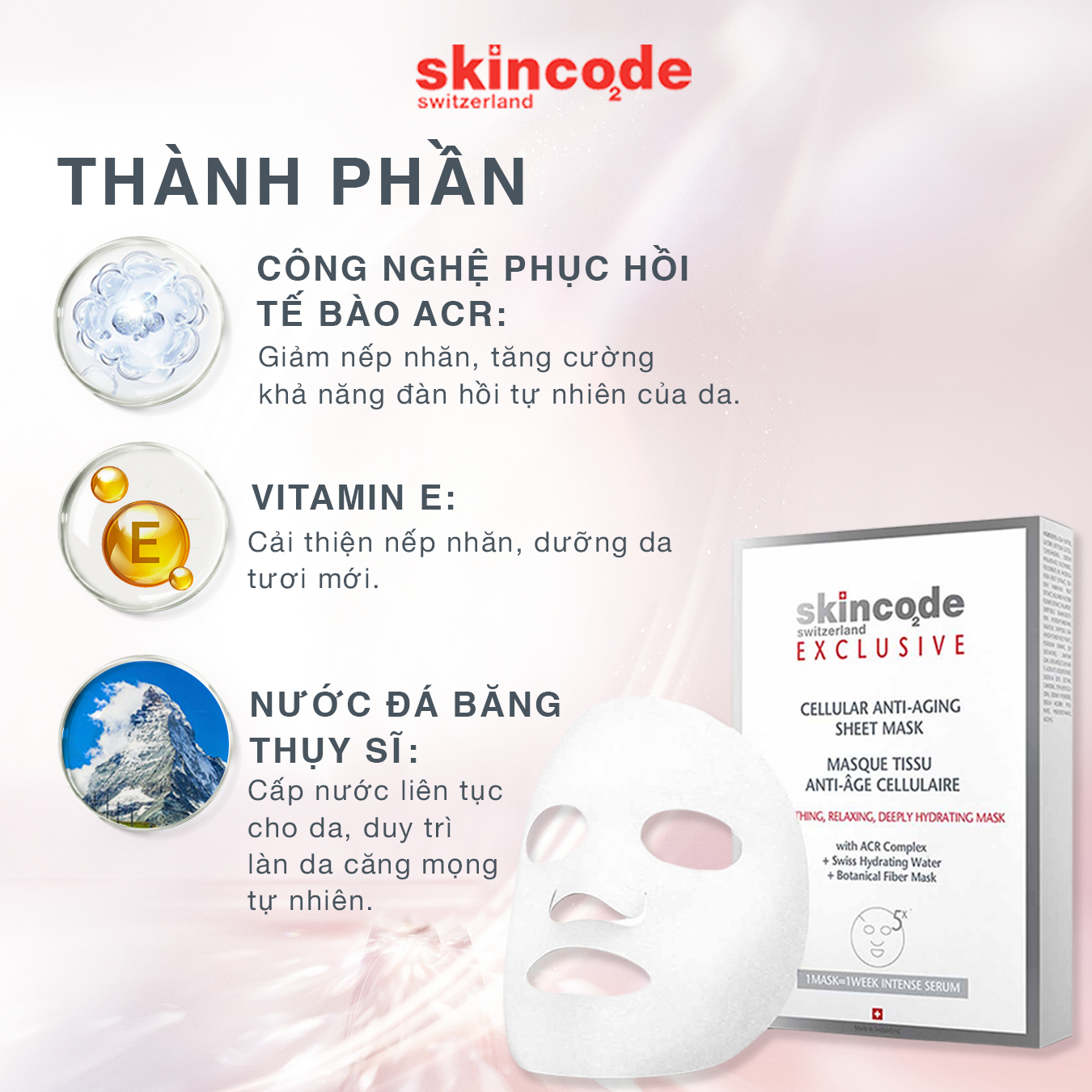 Mặt nạ ngăn ngừa lão hóa da Skincode Anti-Aging Sheet Mask 5 miếng - MS 5029