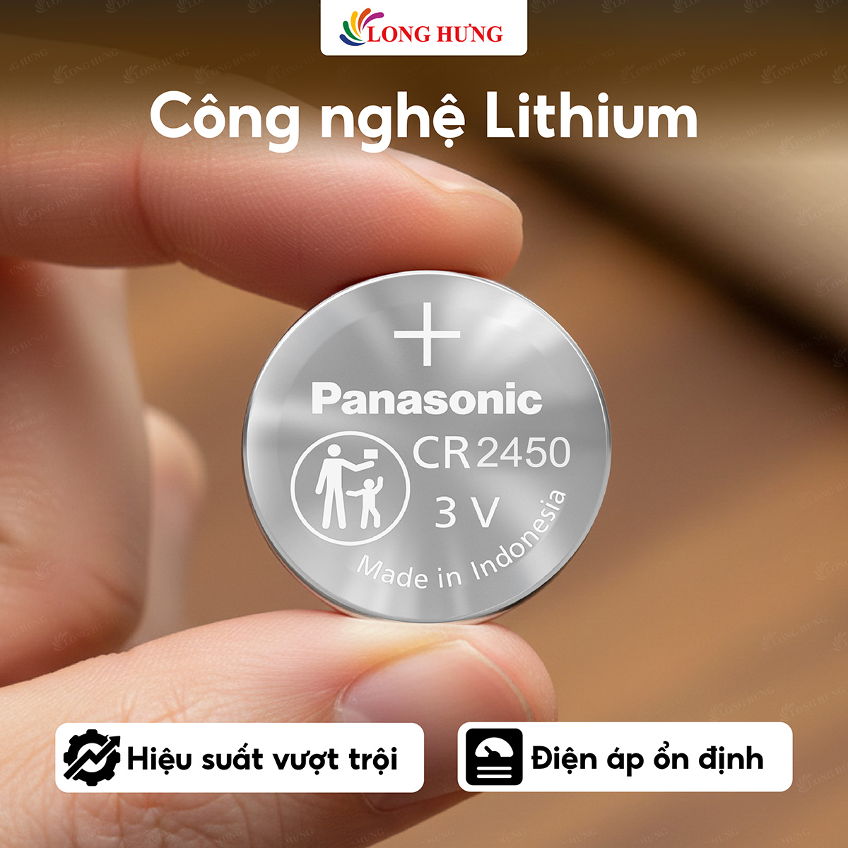 Pin nút Panasonic 3V CR-2450/5BE (1 viên/3 viên/5 viên/10 viên/50 viên) - Hàng chính hãng