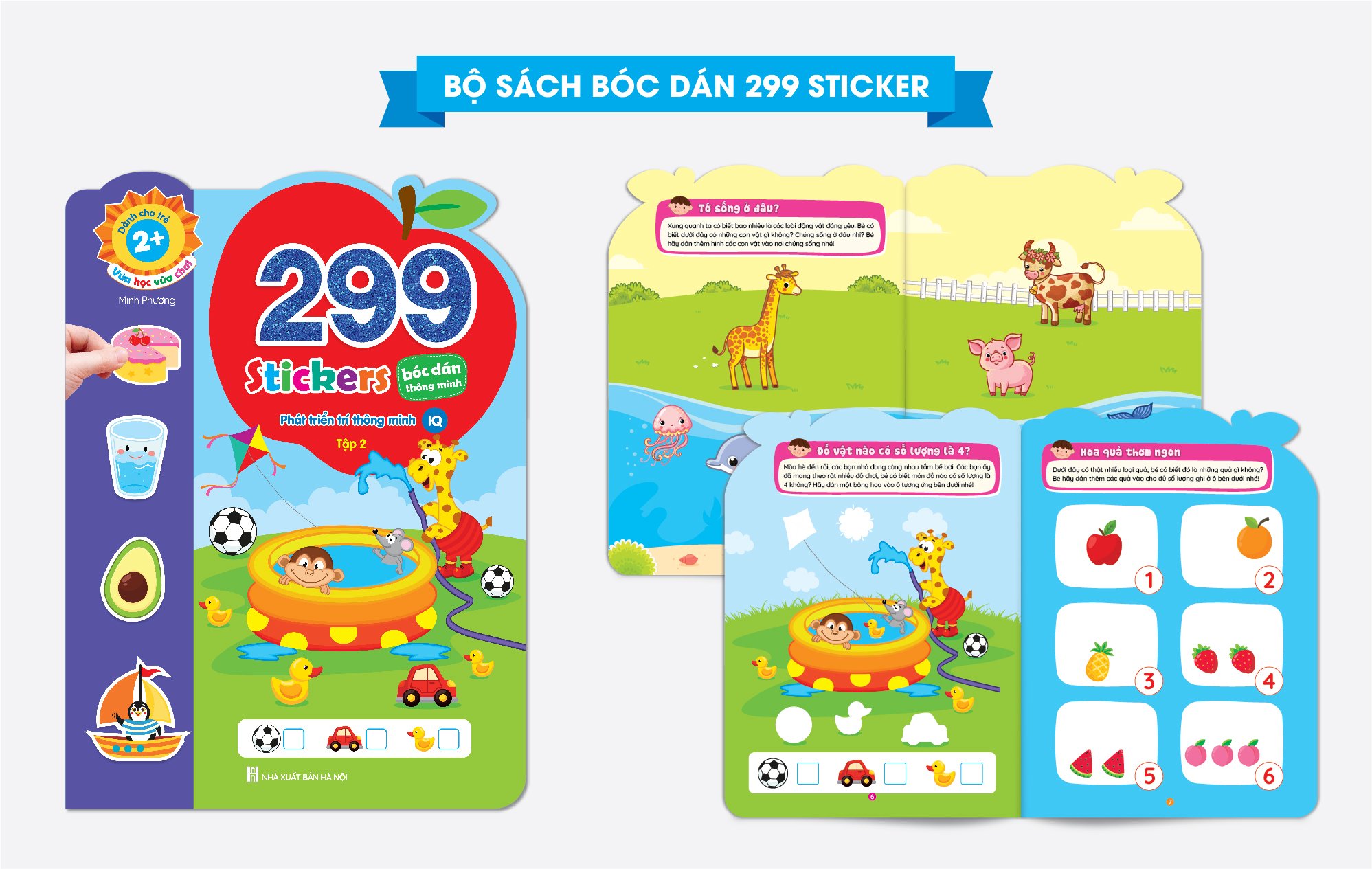 Bộ sách bóc dán phát triển trí tuệ cảm xúc CQ, IQ, EQ 299+ Stickers