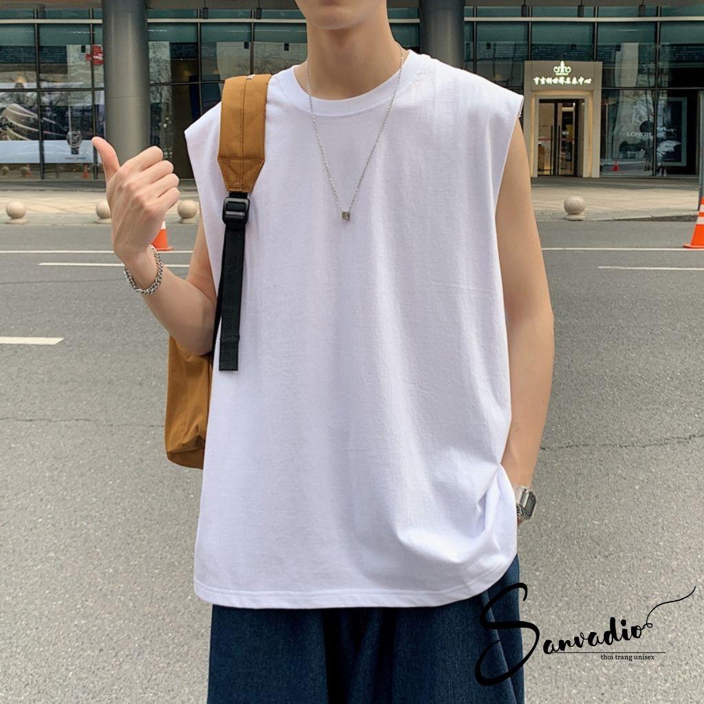 Áo ba lỗ nam SANVADIO Áo thun nam 3 lỗ TankTop form rộng co giãn mùa hè