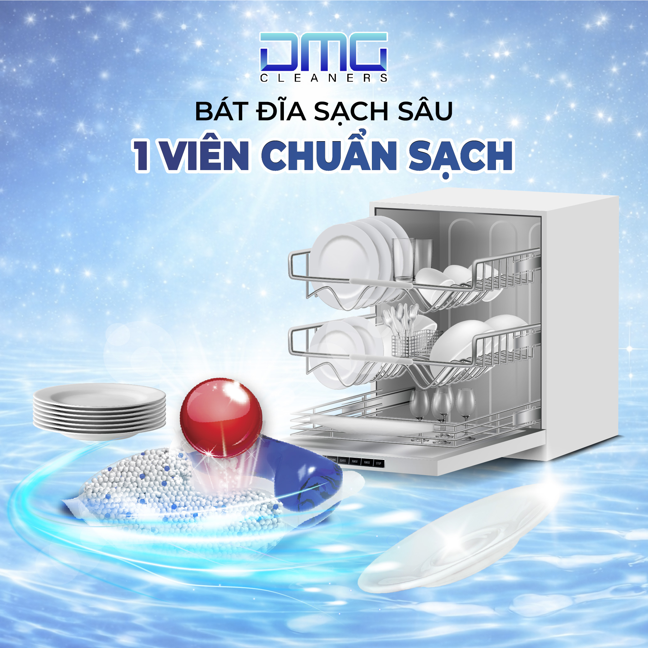 Túi 30 Viên Nước Rửa Chén Bát Gleaming Tặng 2 Túi Nước Rửa Chén 200ml