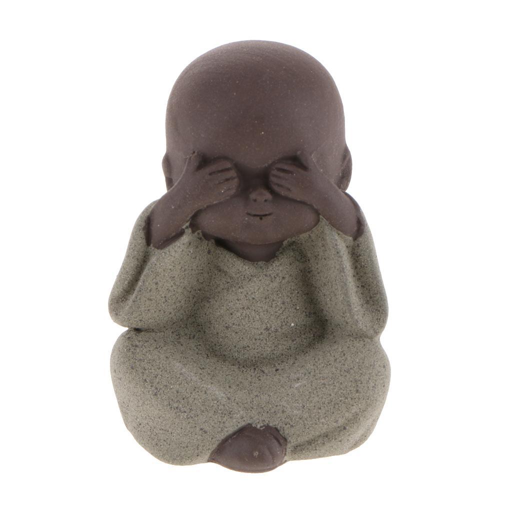 Ceramic Small Buddha Statue Monk Figurine Decorative Ornaments