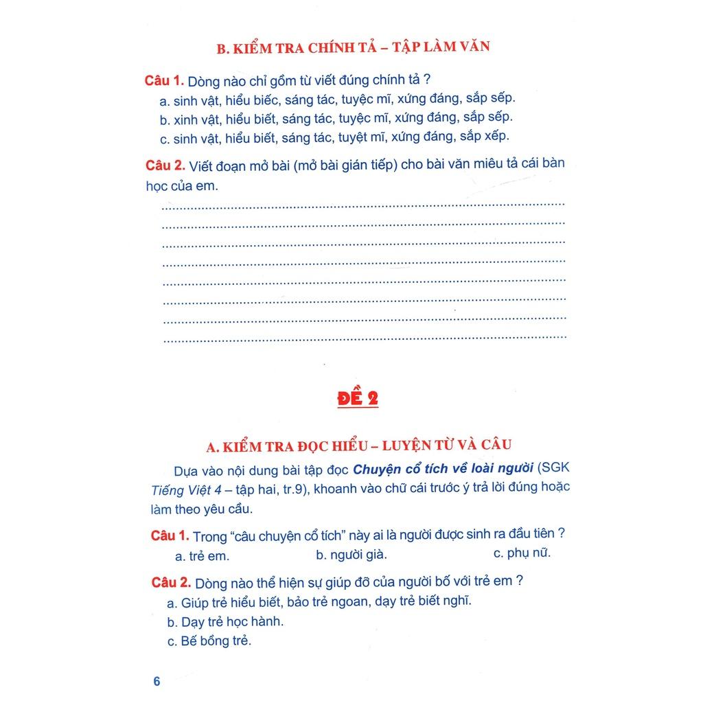 Sách: Tuyển Chọn Đề Ôn Luyện Và Tự Kiểm Tra Tiếng Viêt 4 - Tập 2 - TSTH