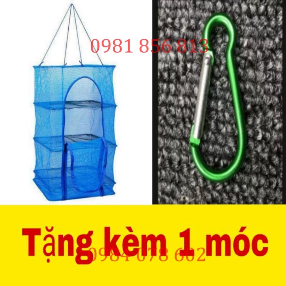 sale to sale Lồng lưới treo 4 tầng phơi cá có thể xếp gọn (tặng kèm 1móc, lồng lớn) - uy tín - xả hàng tồn