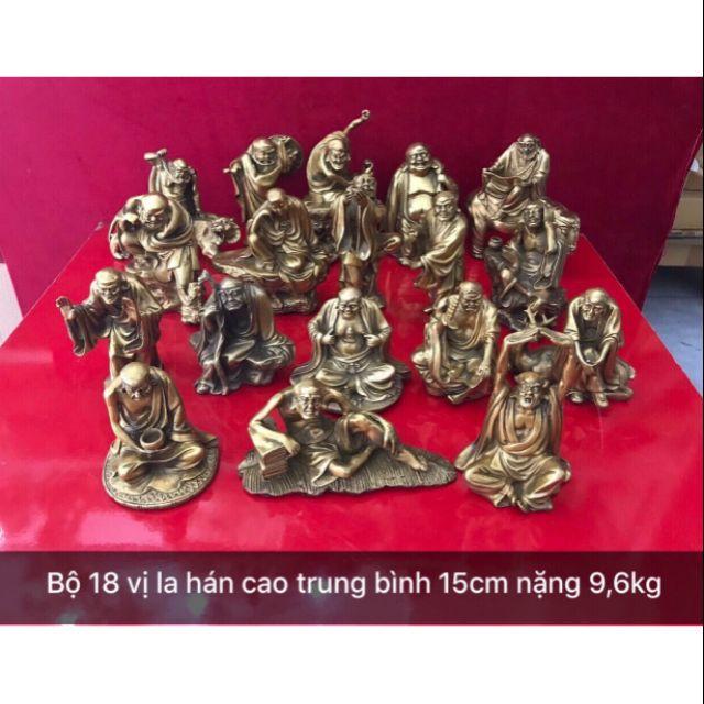 Bộ tượng Thập Bát La Hán _18 vị La Hán Bằng đồng  vàng nguyên chất. Tượng đồng thờ cúng cao cấp