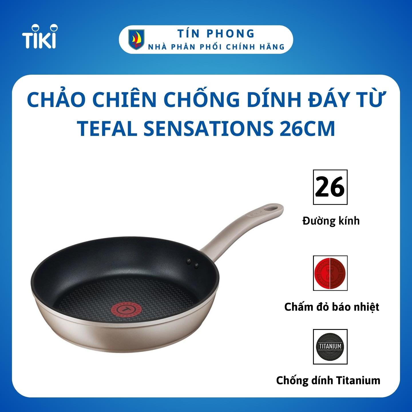 Chảo chiên chống dính đáy từ Tefal Sensations H9100514 26cm - Hàng chính hãng