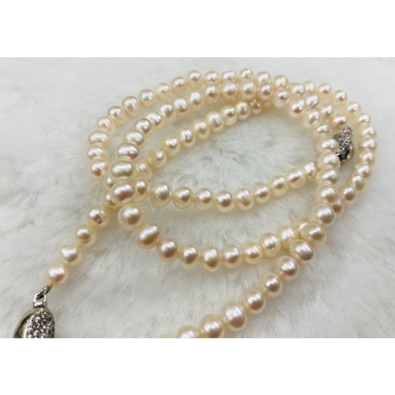 Bộ Trang Sức Hạt Trai 5ly Sáng Bóng Ngọc Trai Nước Ngọt Tự Nhiên Sang Trọng Cho Nữ - Trường Thịnh Ngọc Trai