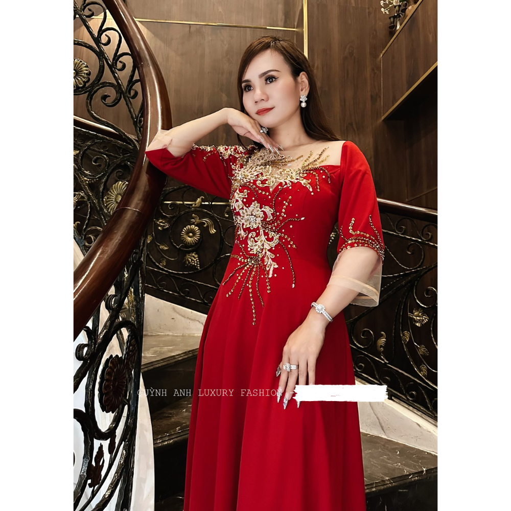 Đầm Dạ Hội Dáng Xòe Kết Hoa Kelly Dress