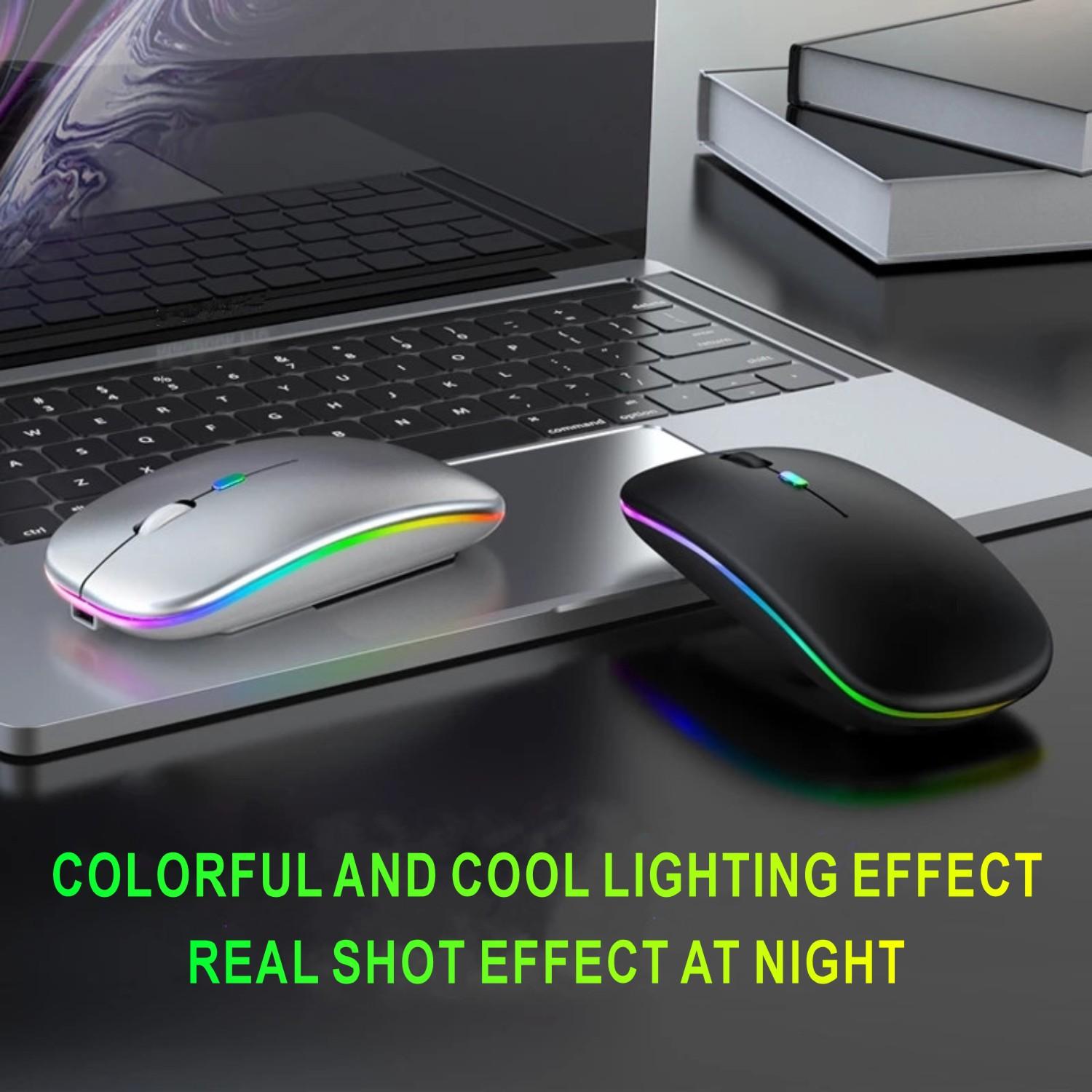 Chuột Bluetooth Sạc Thiết RGB USB 2.4G Quang Không Dây Mause Dành Cho Máy Tính Laptop Macbook Xiaomi Mi Hai Chế Độ Im Lặng chuột