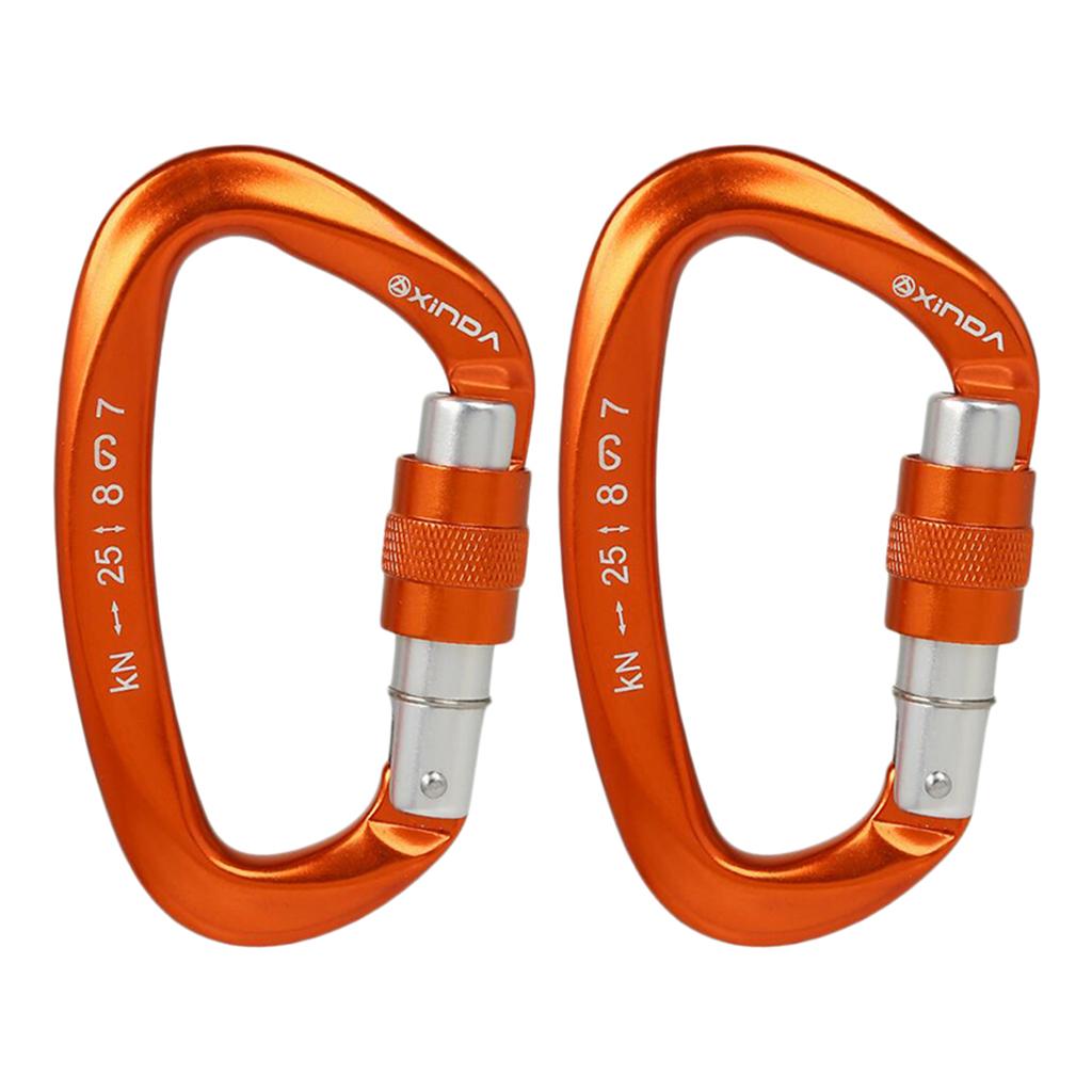 6x Mountaineering Climbing Equipment Carabiner Screw Lock 25KN