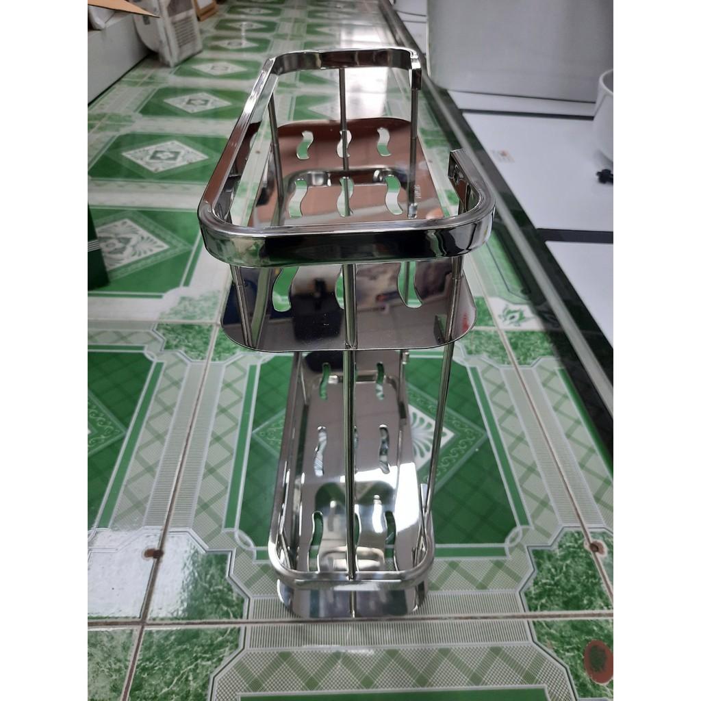 Kệ Thẳng 2 Tầng Inox 304-Có Móc Treo
