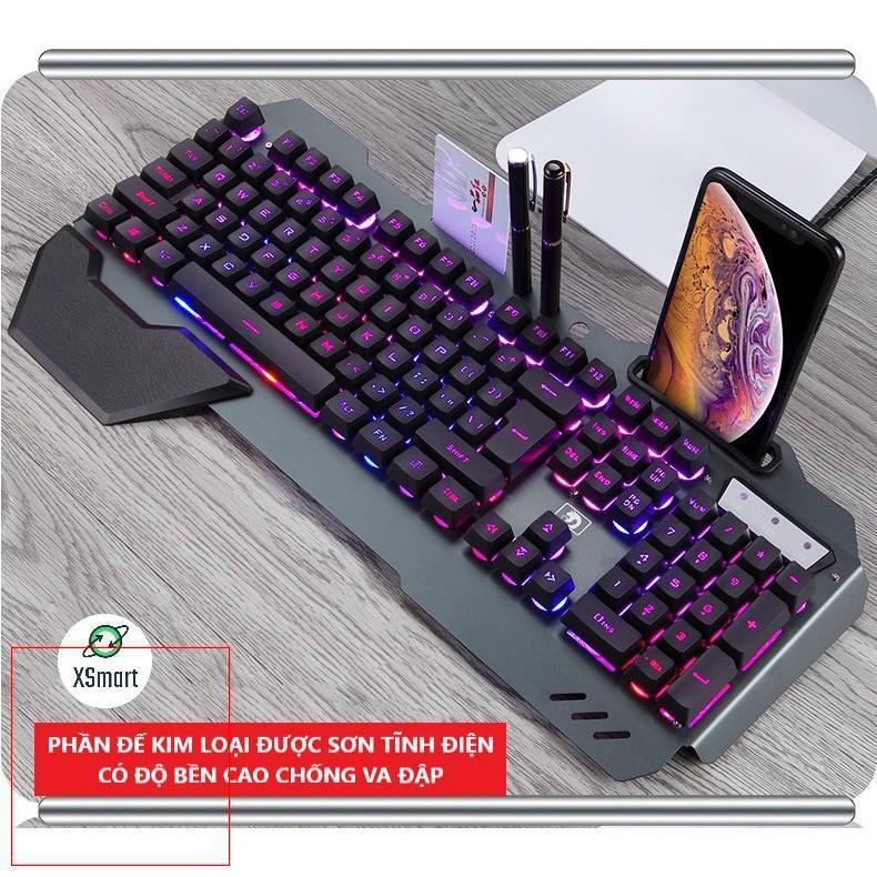 Bàn Phím Gaming K618 Super Pro New 2021 Led Đổi Màu 10 Chế Độ Led Khác Nhau Ngang Phím Cơ PC - Hàng Chính Hãng