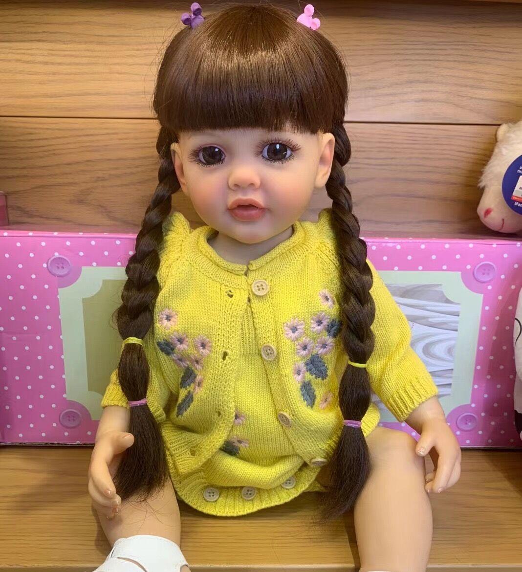 Búp Bê Barbie22inch Bằng Silicon Mềm Mại Dùng Làm Quà Tặng Sinh Nhật Cho Bé