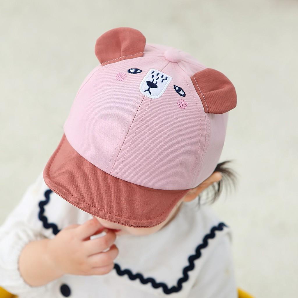 Nón mềm cho bé trai và bé gái phối tai gấu dễ thương